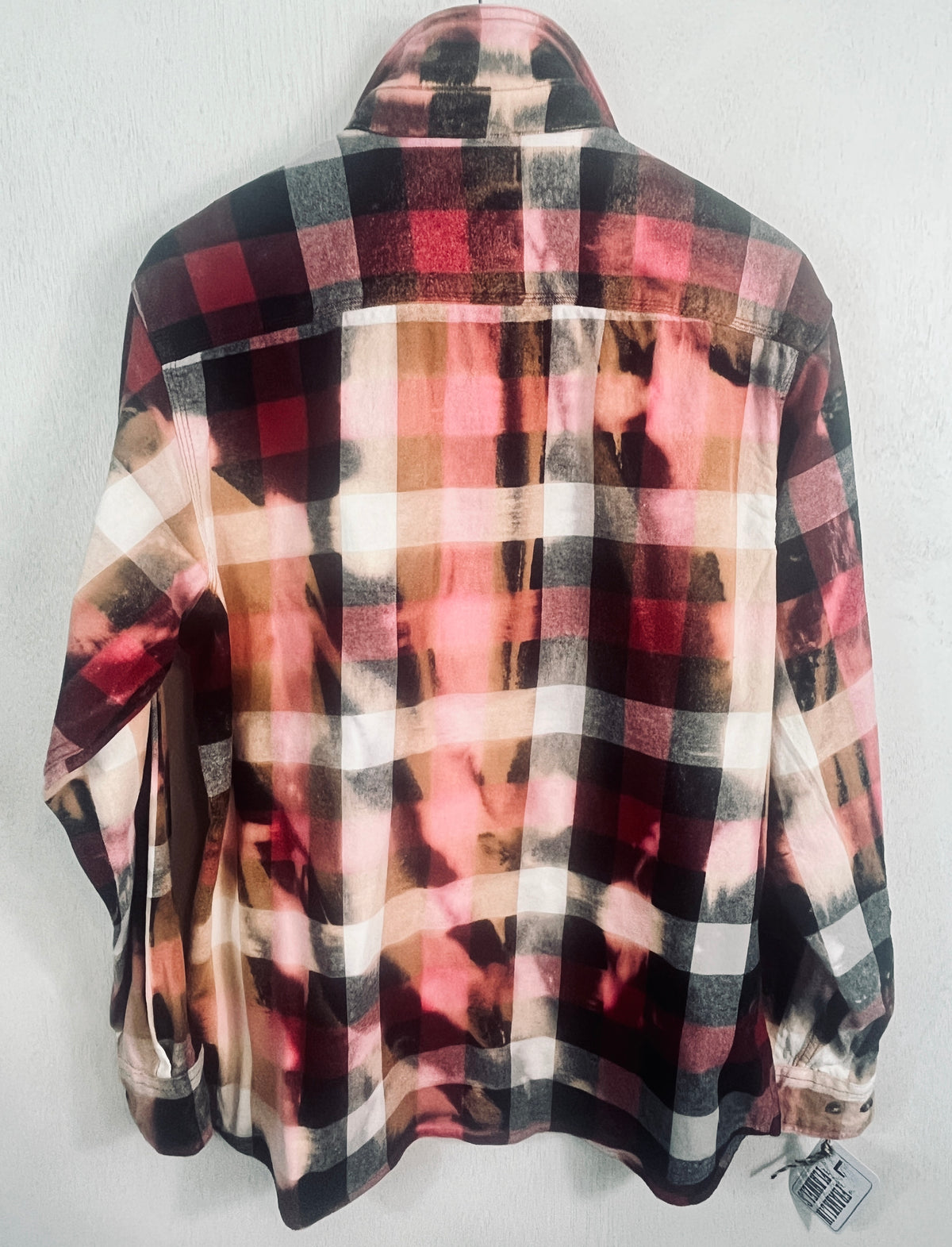 Vintage Red, Black, Pink and White Flannel Size Large