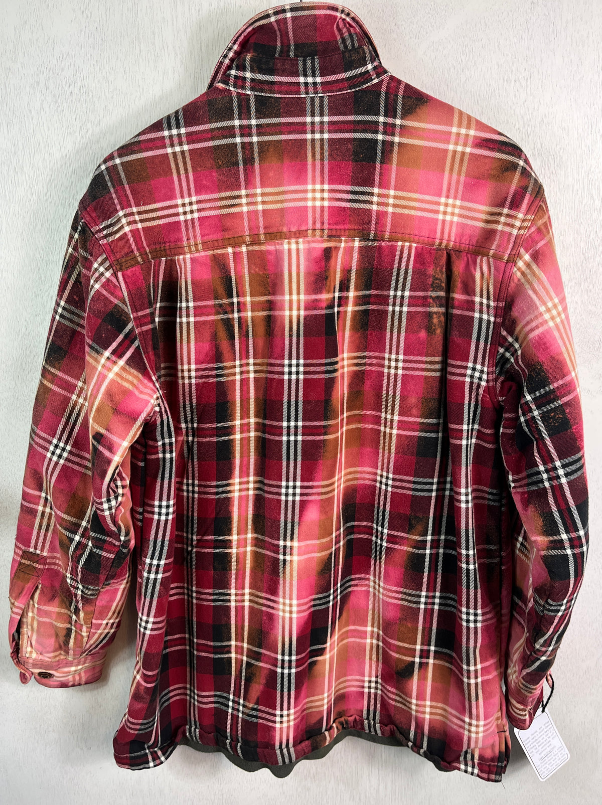Vintage Black, Burgundy, Pink and Gold Flannel Jacket