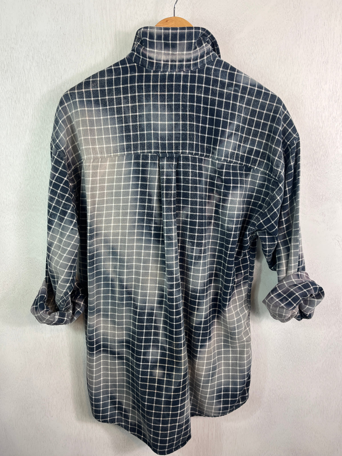 Vintage Faded Blue and White Flannel Size XL