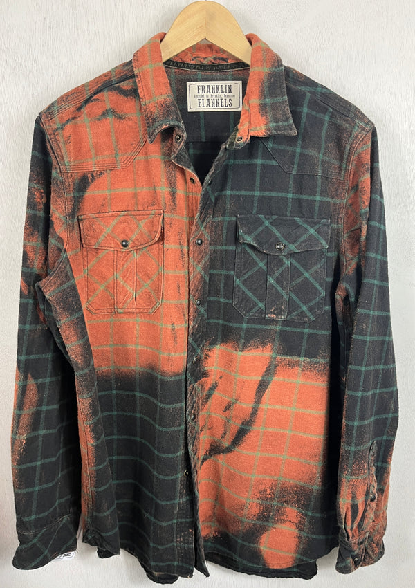 Vintage Western Style Black, Green and Gold Flannel Size Large