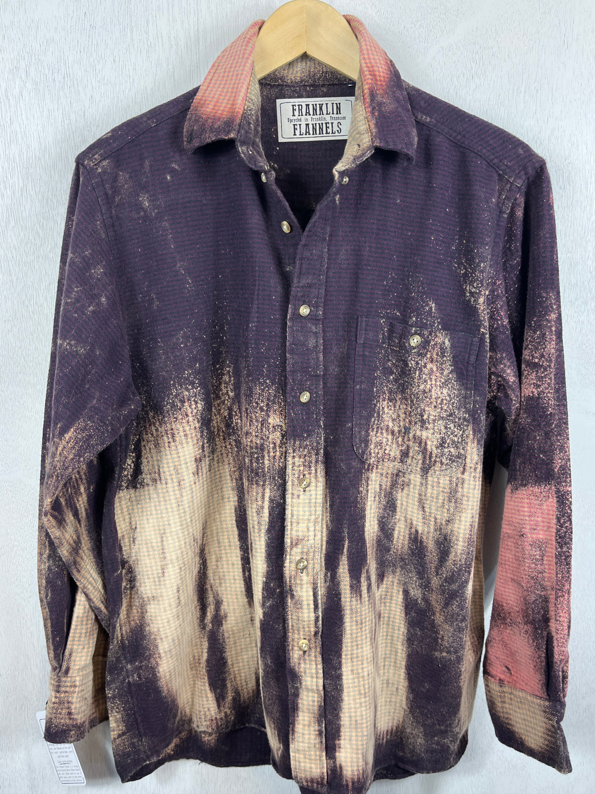 Vintage Purple, Pink, Cream and Black Flannel Size Medium