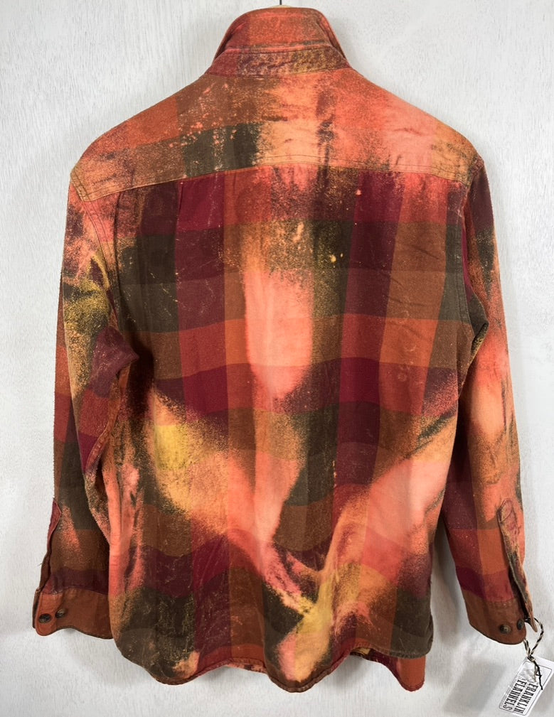 Vintage Merlot, Rust, Green and Gold Flannel Size Large
