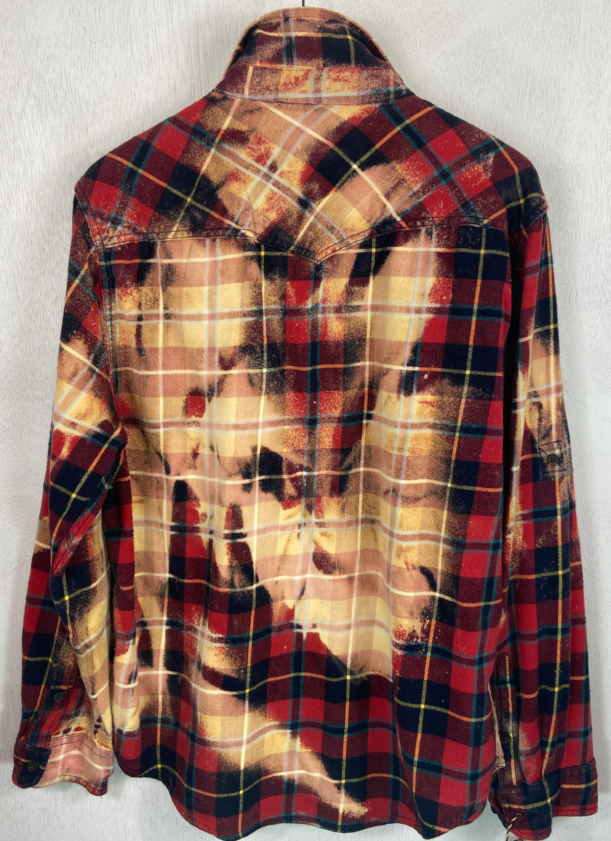 Vintage Red, Black, Blue and Gold Flannel Size Large