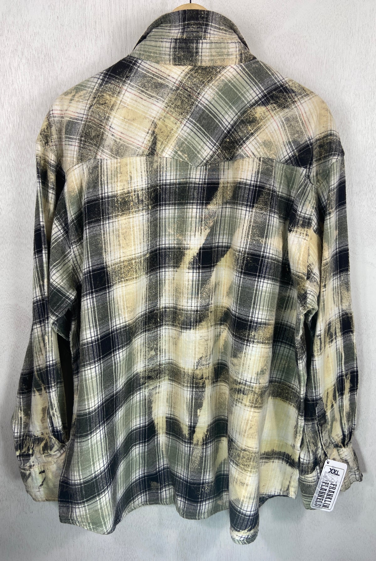 Vintage Western Style Black, Cream and Sage Flannel Size XXL