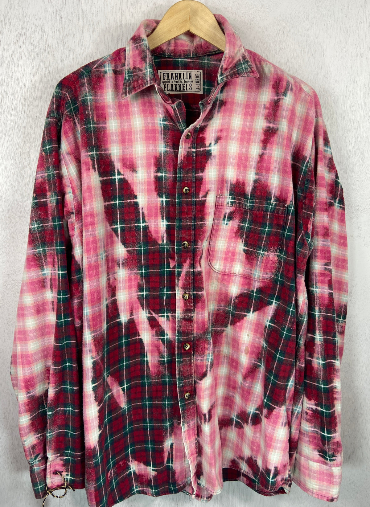 Vintage Red, Green and Pink Flannel Size XL