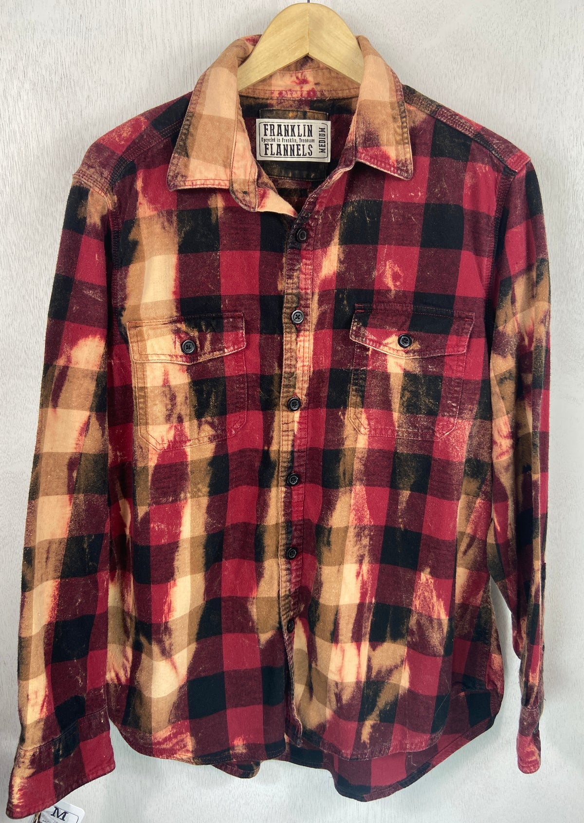 Vintage Red and Black Buffalo Check Flannel Size Medium