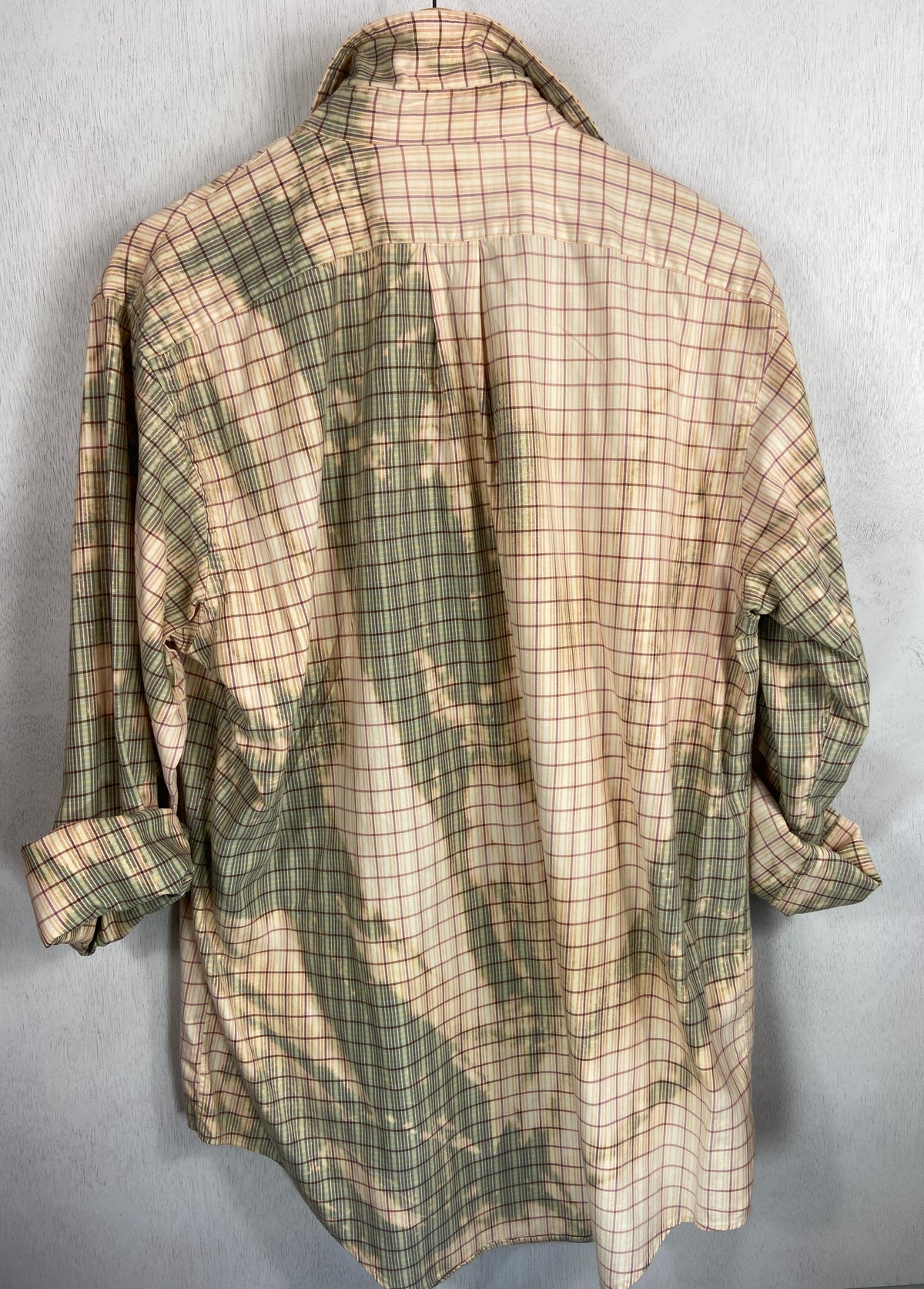 Vintage Peach, Light Green and Cream Lightweight Cotton Size Large