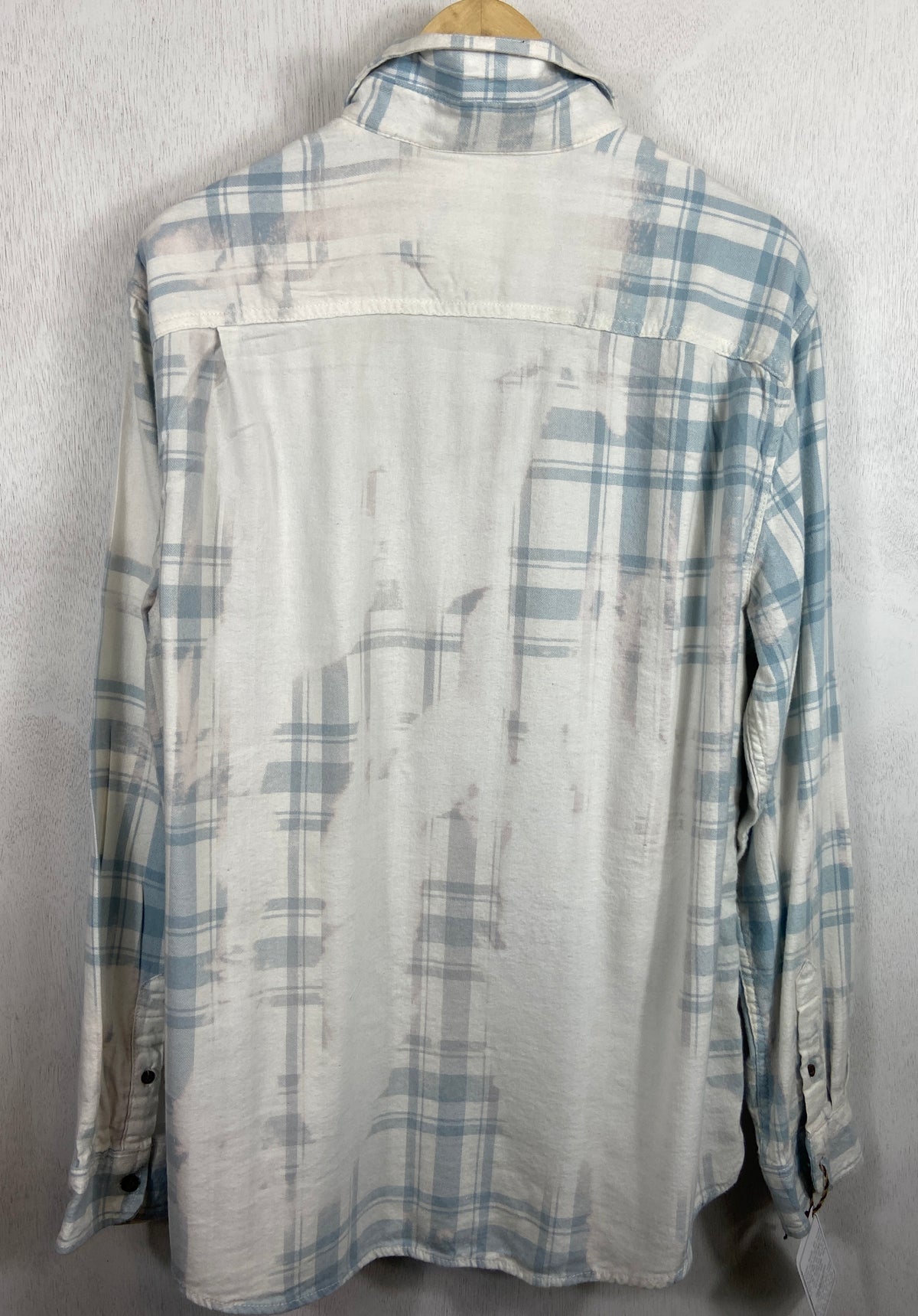 Vintage Pale Blue and White Flannel Size XL