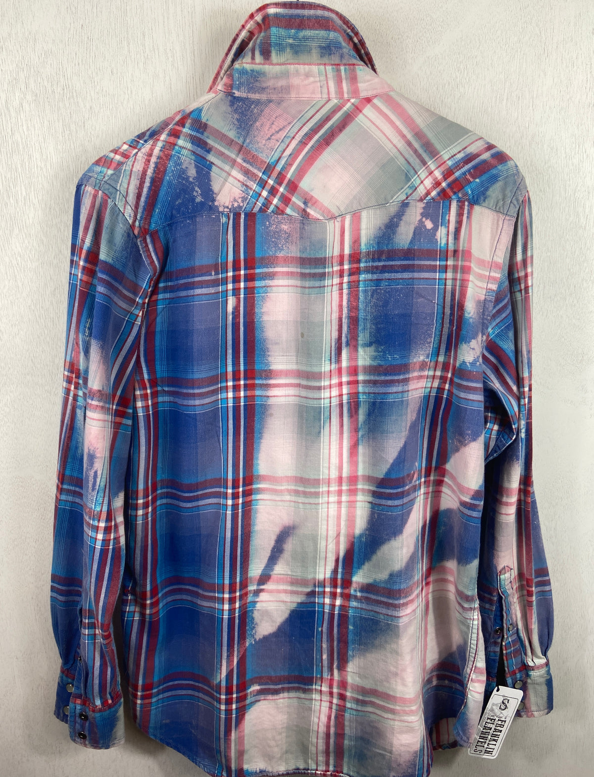 Vintage Western Style Royal Blue, White and Red Lightweight Cotton Size Medium