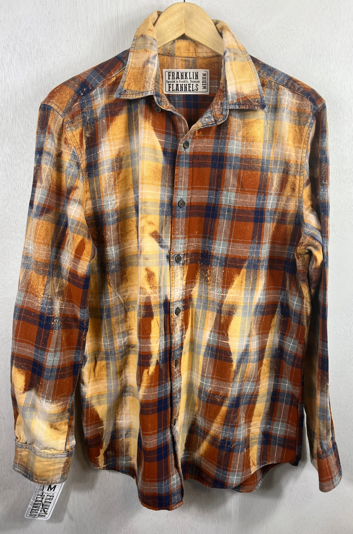 Vintage Rust, Gold and Navy Blue Flannel Size Medium