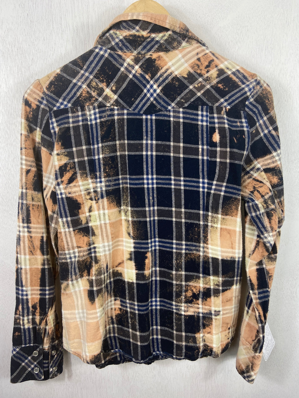 Vintage Western Style Back, Gold and Cream Flannel Size XS