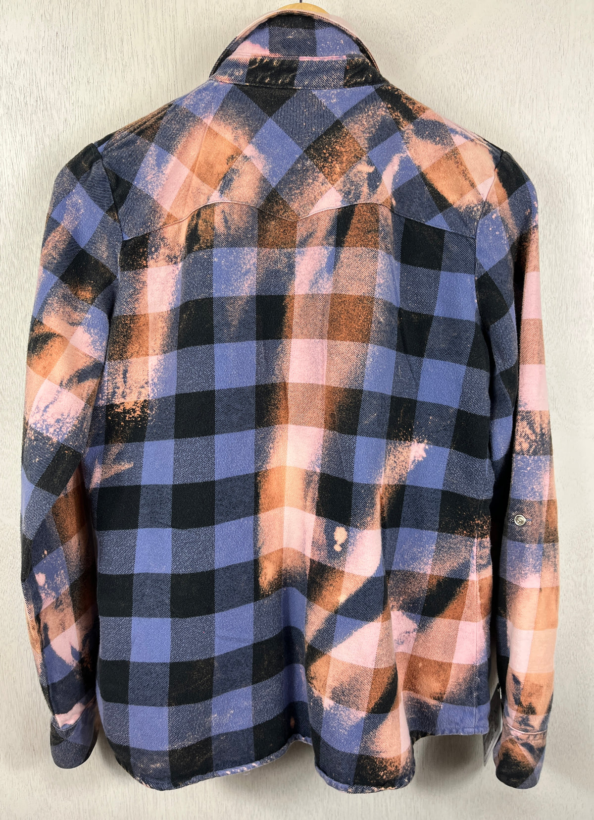 Vintage Western Style Blue, Navy and Pink Flannel Size XS