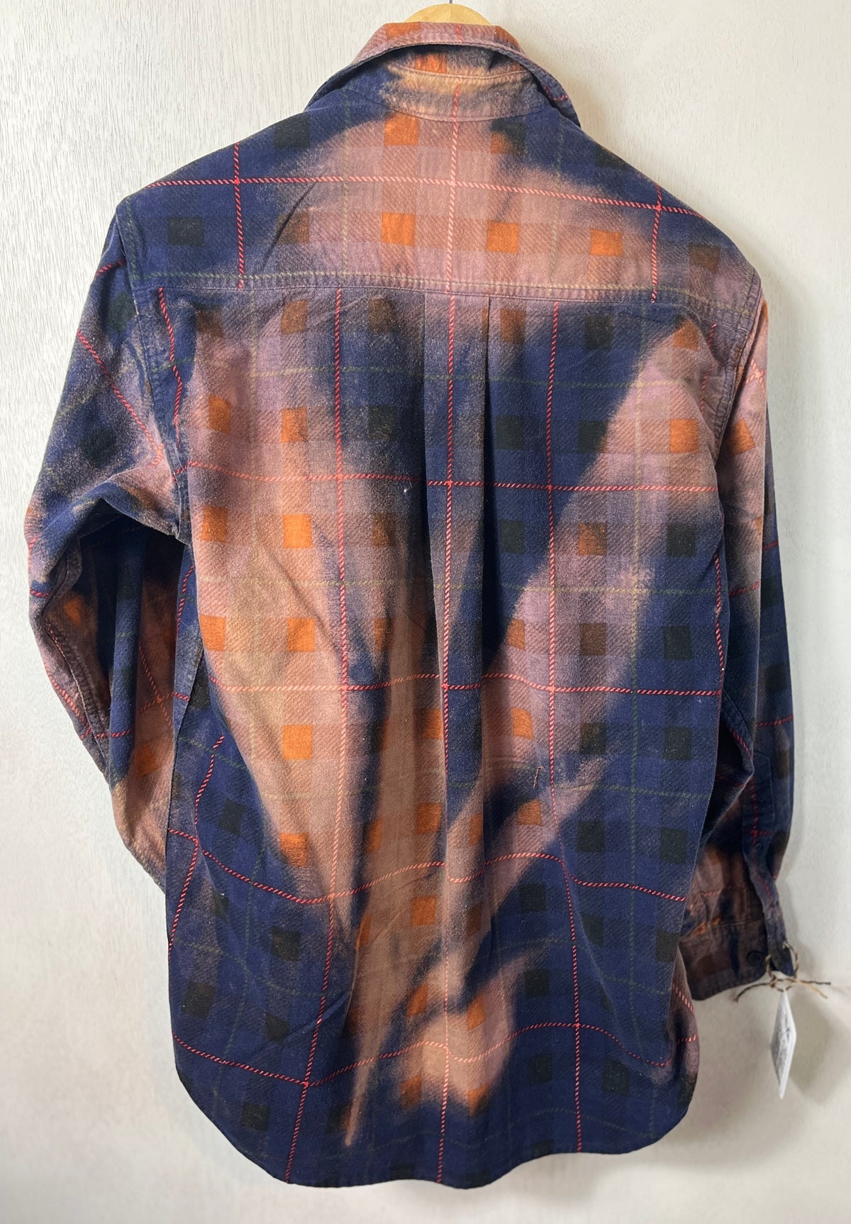 Vintage Navy Blue, Rust and Red Flannel Size Medium