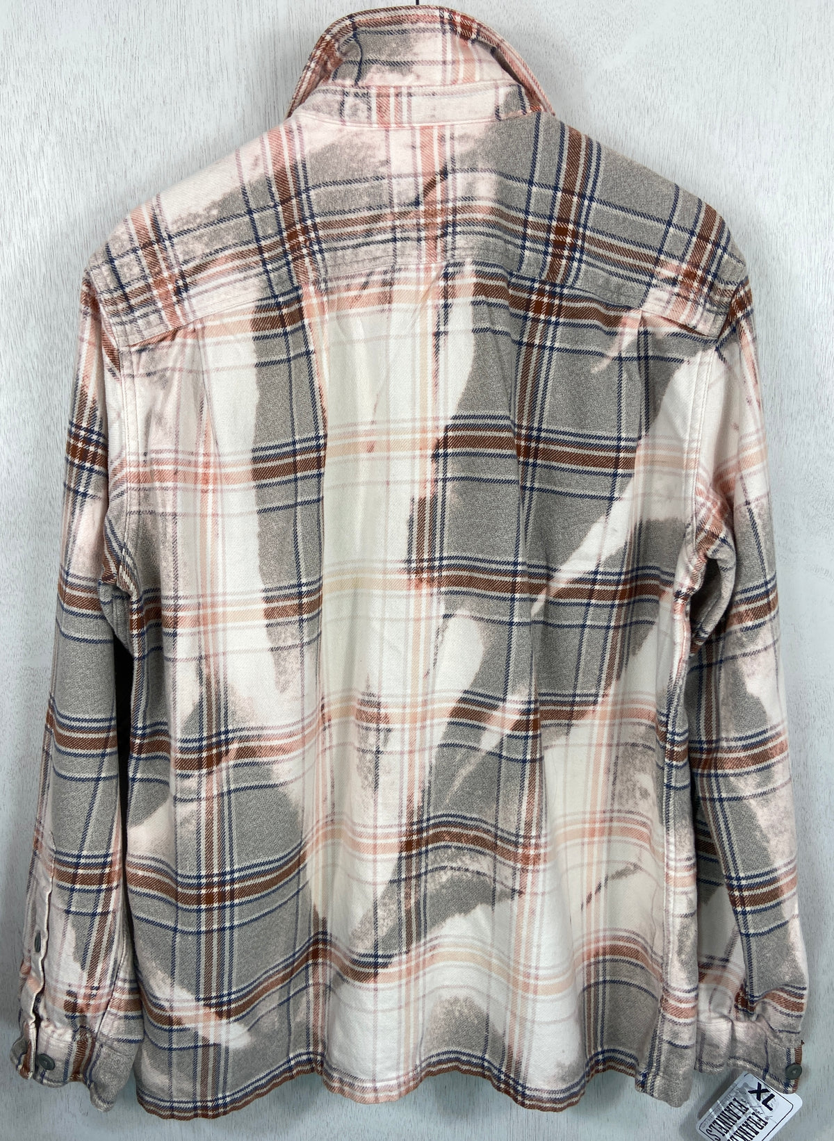 Vintage Pink, Grey, White Lightweight Flannel Jacket Size XL