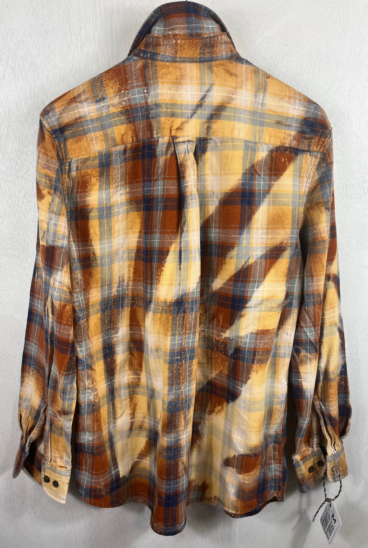 Vintage Rust, Gold and Navy Blue Flannel Size Medium