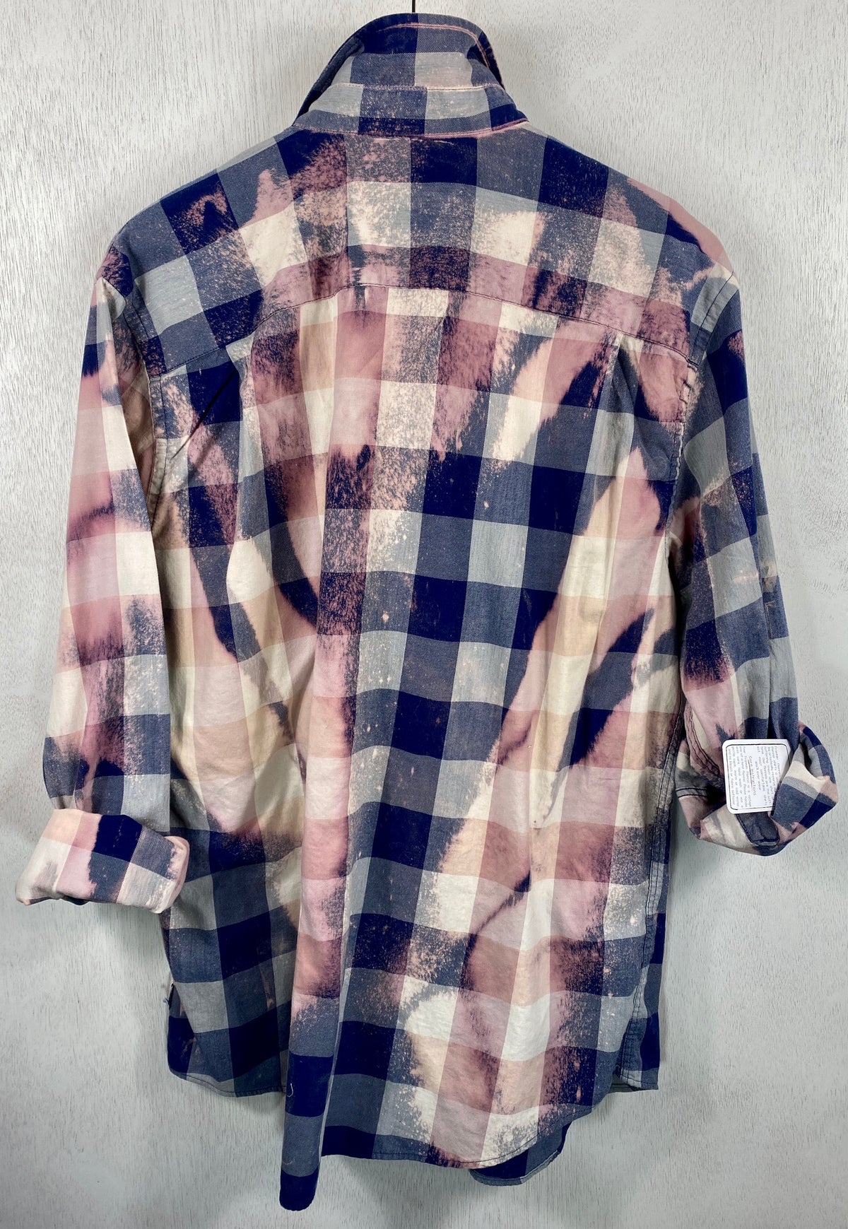 Vintage Navy Blue, Pink and White Lightweight Cotton Size Large