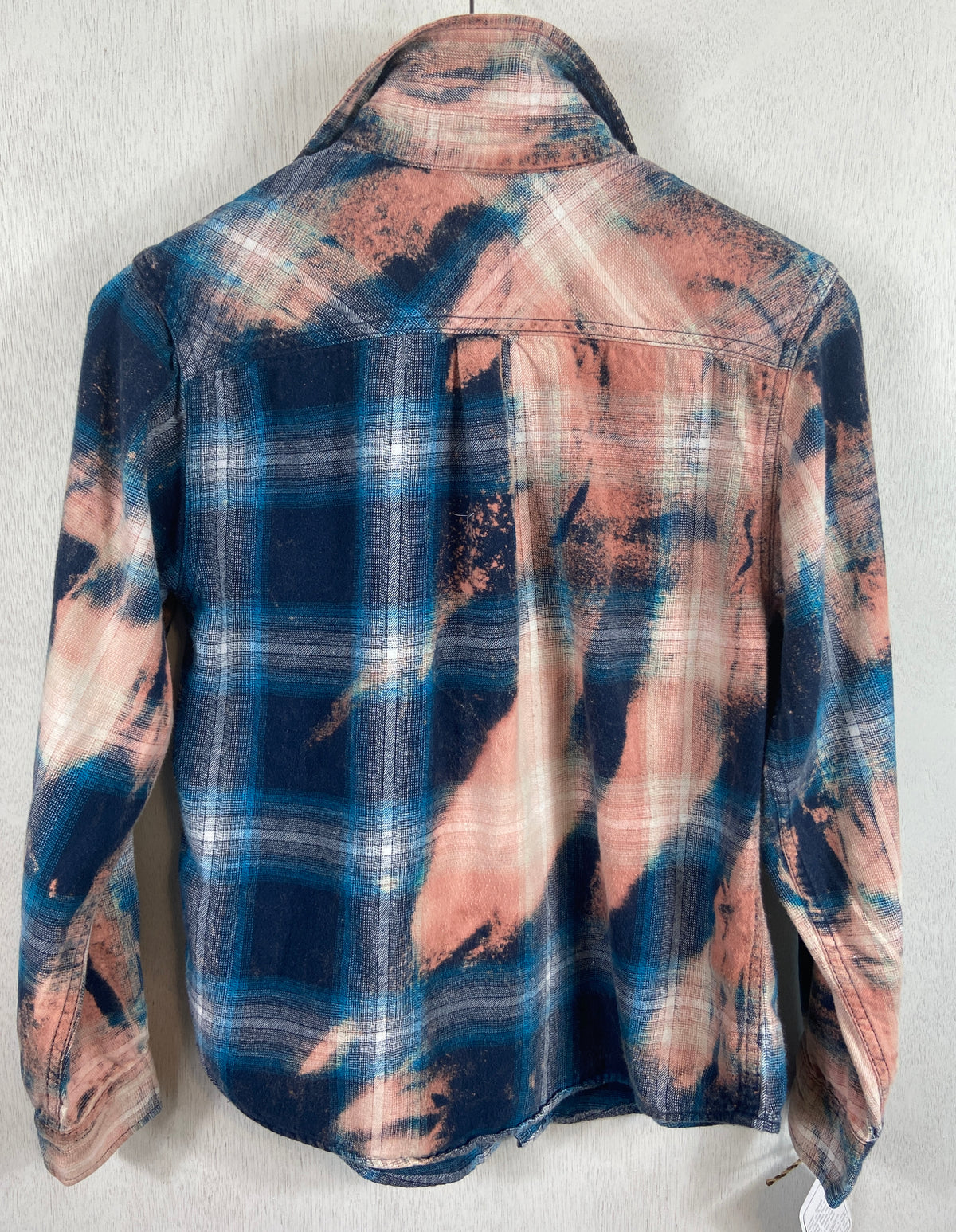 Vintage Pink, Royal and Navy Blue Flannel Size XS