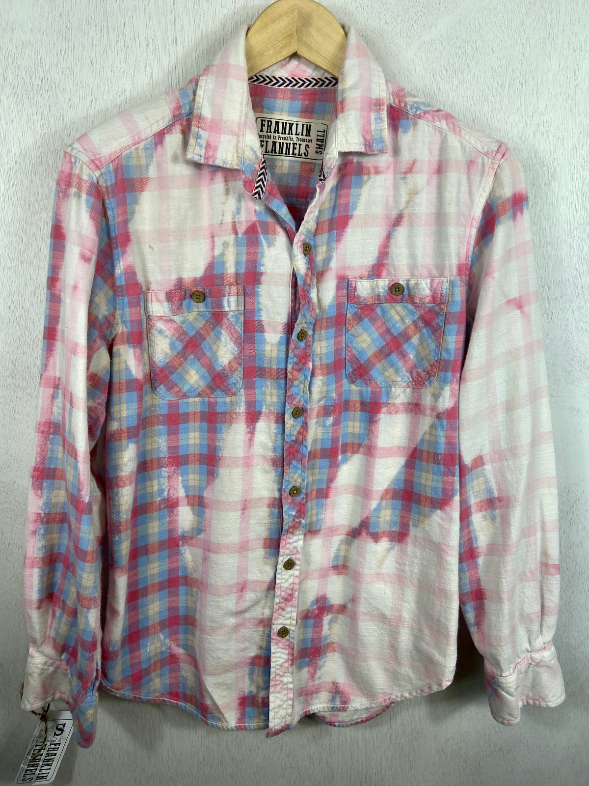Vintage pastel colored lightweight flannel shirt Size XS