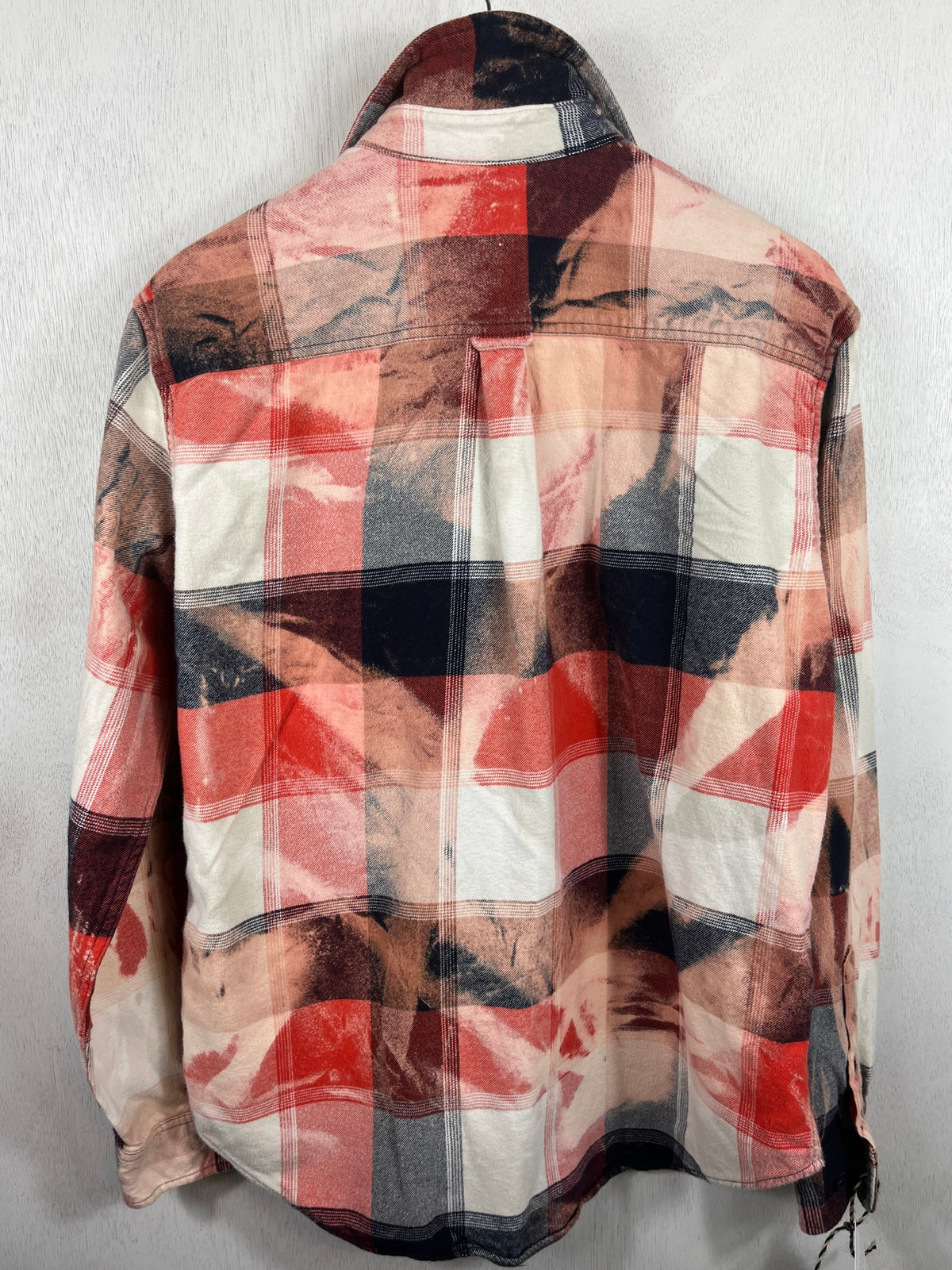 Vintage Navy Blue, Red, Rust and White Flannel Size Large