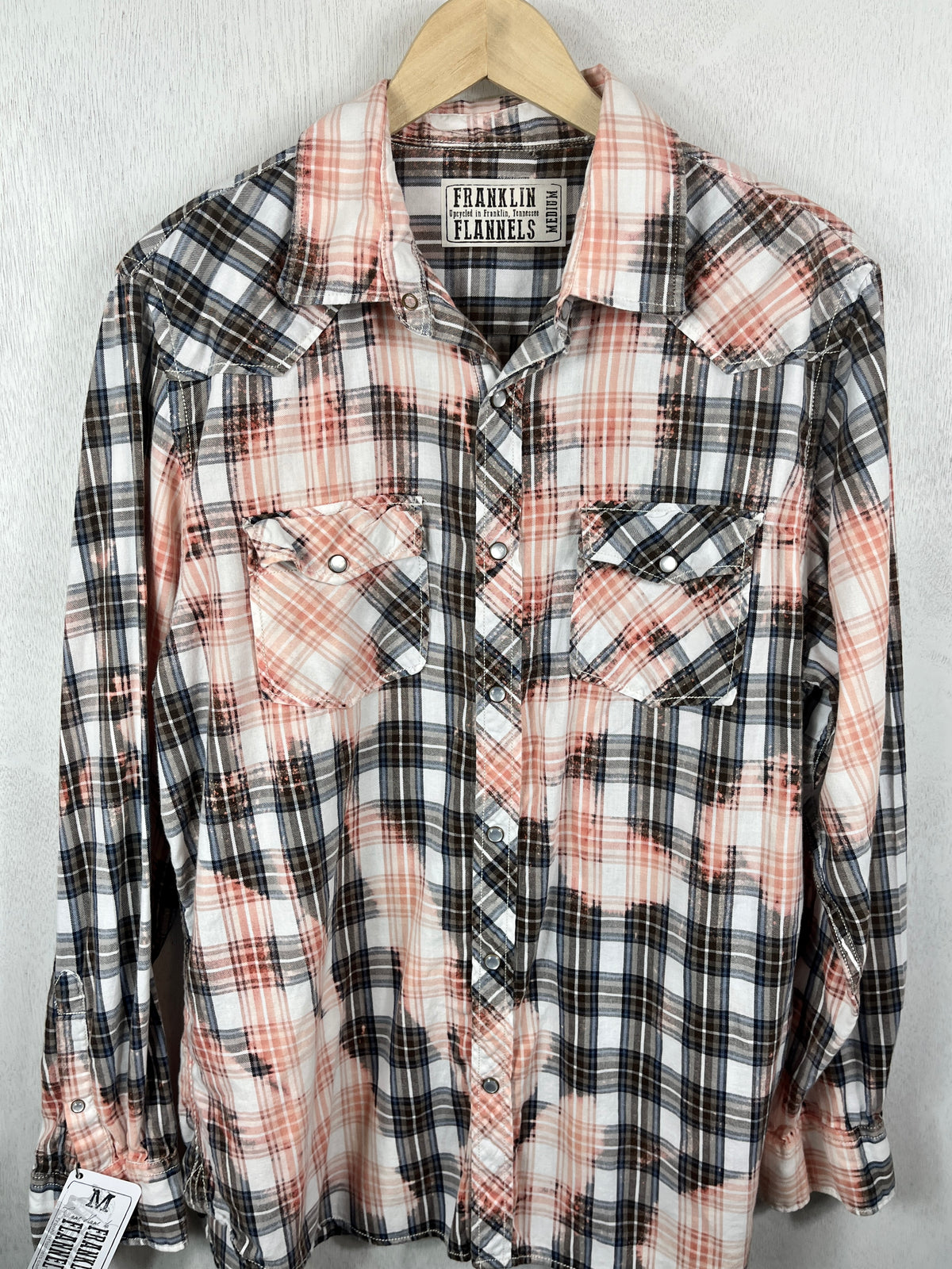 Vintage Western Style Pink, White and Black Lightweight Cotton Size Medium