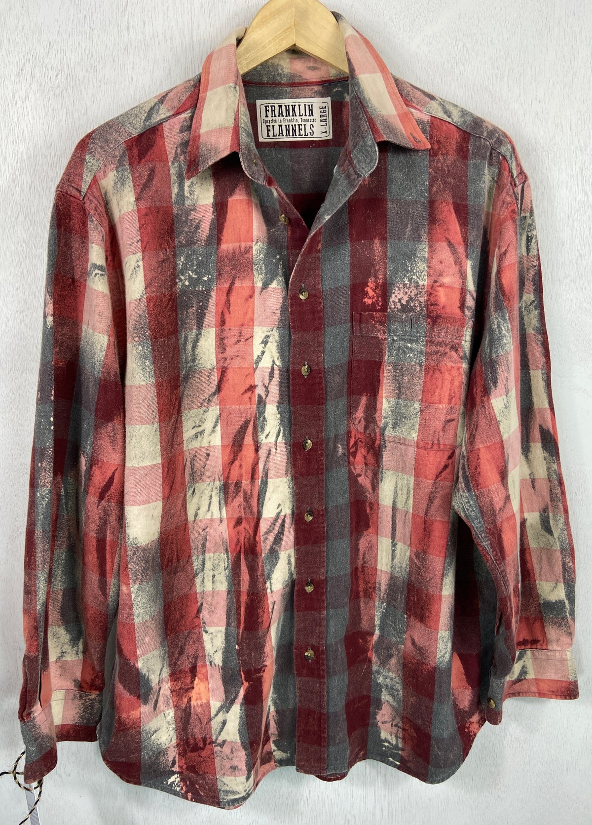 Vintage Red, Cream and Grey Flannel Size XL