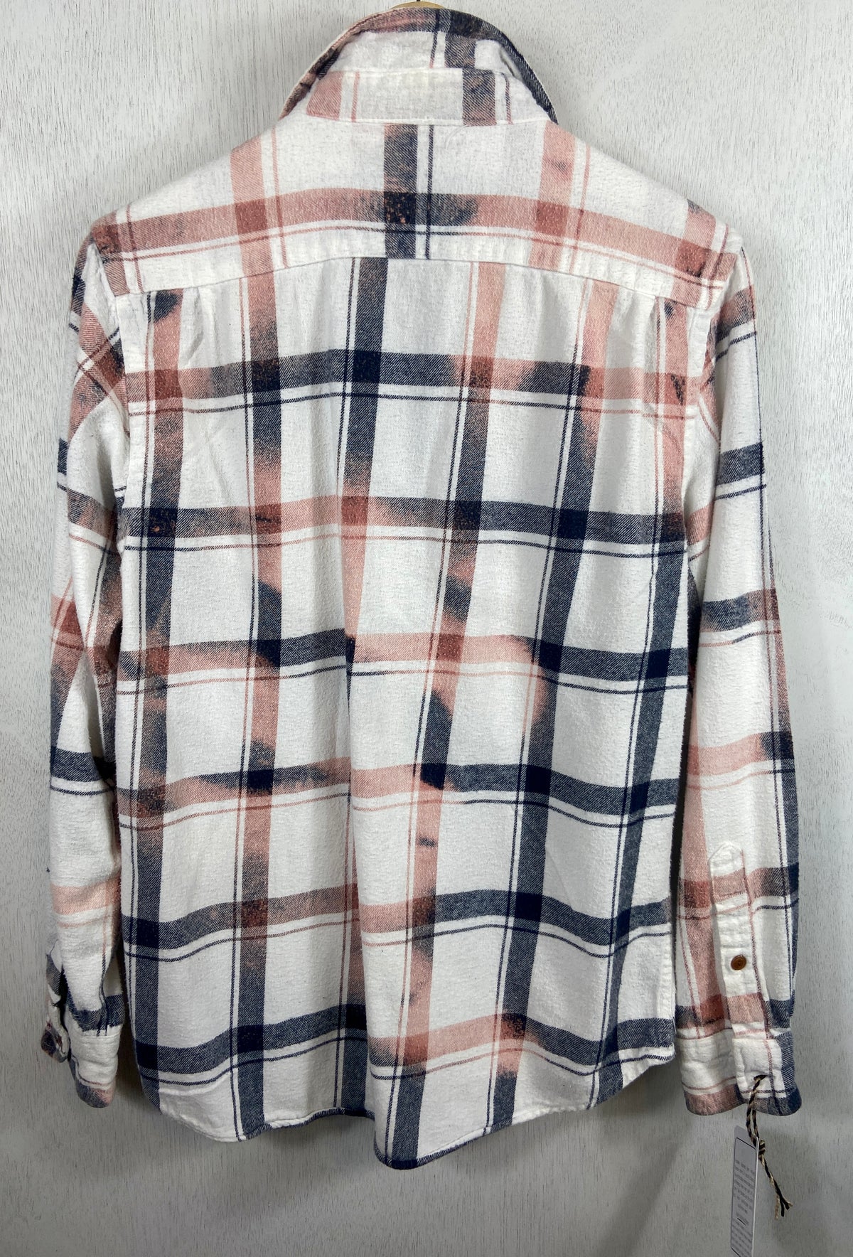 Vintage Navy Blue, Pink and White Flannel Size Small