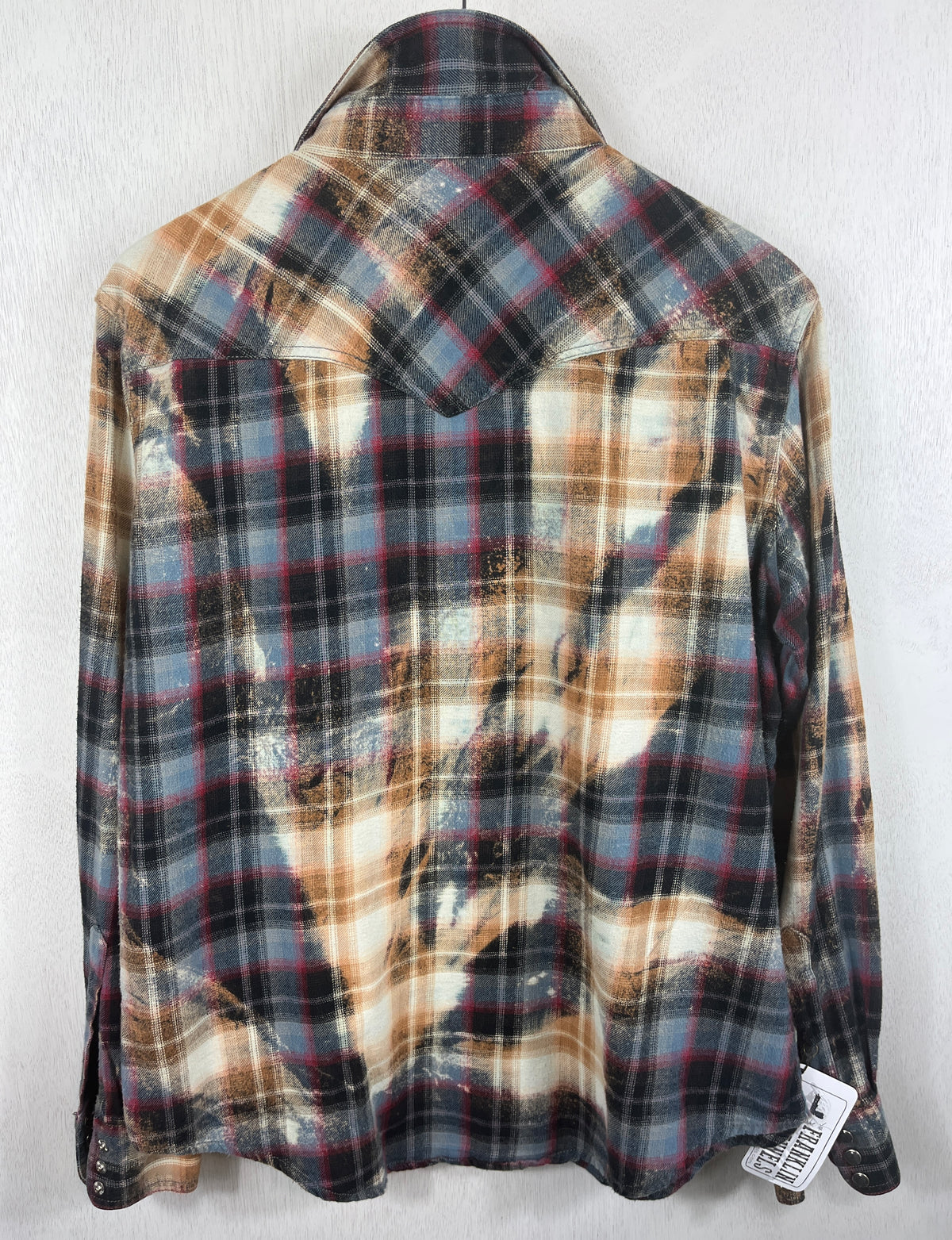 Vintage Western Style Grey, Red and Rust Flannel Size Large