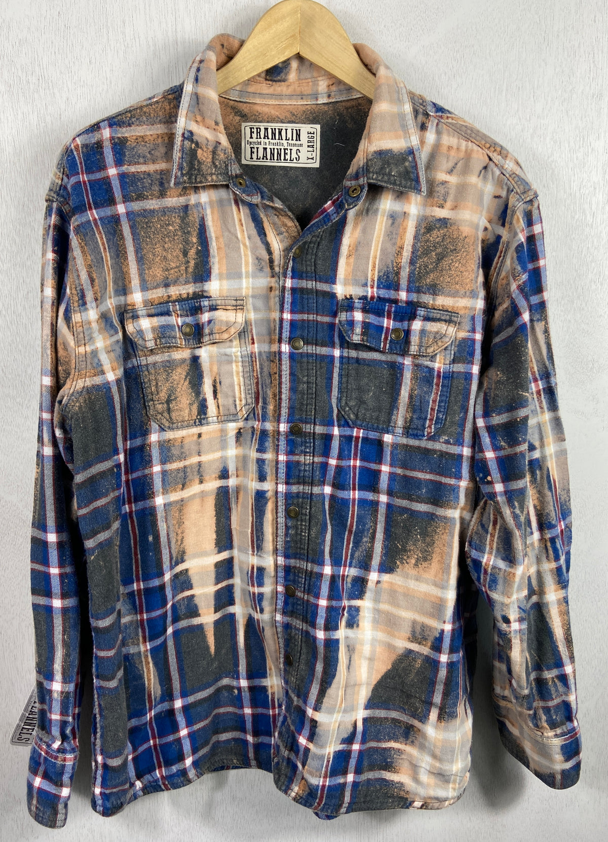 Vintage Western Style Blue, Red, Grey and Cream Jacket Size XL
