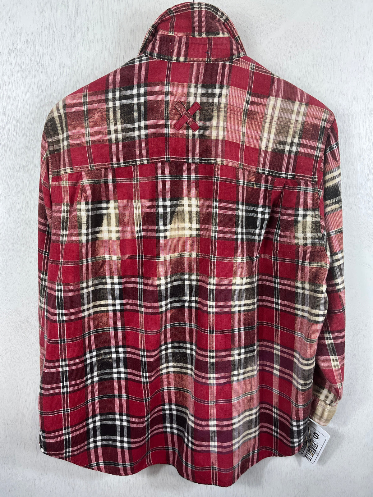 Vintage Red, Grey and Cream Flannel Size Small