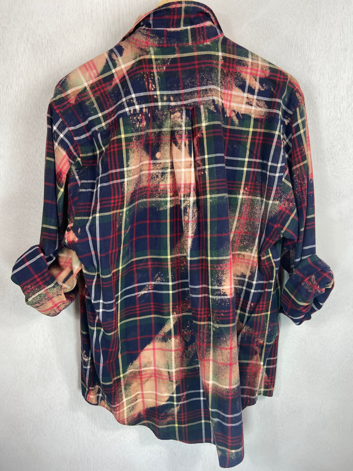 Vintage Navy Blue, Green and Pink Lightweight Cotton Size Large