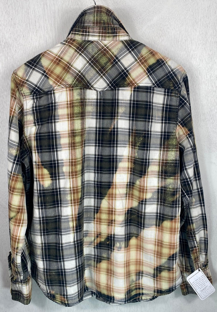 Vintage Western Style Black, Grey, White and Yellow Lightweight Cotton Size Medium