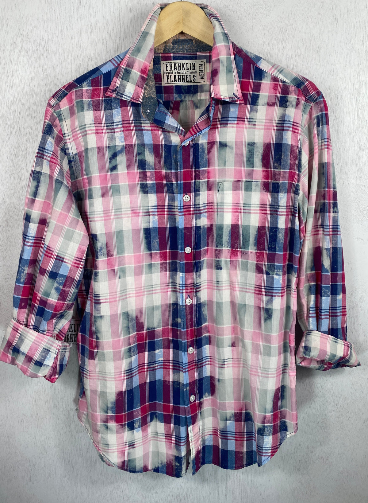 Vintage Navy Blue, Pink, Cherry Red and White Lightweight Cotton Size Medium