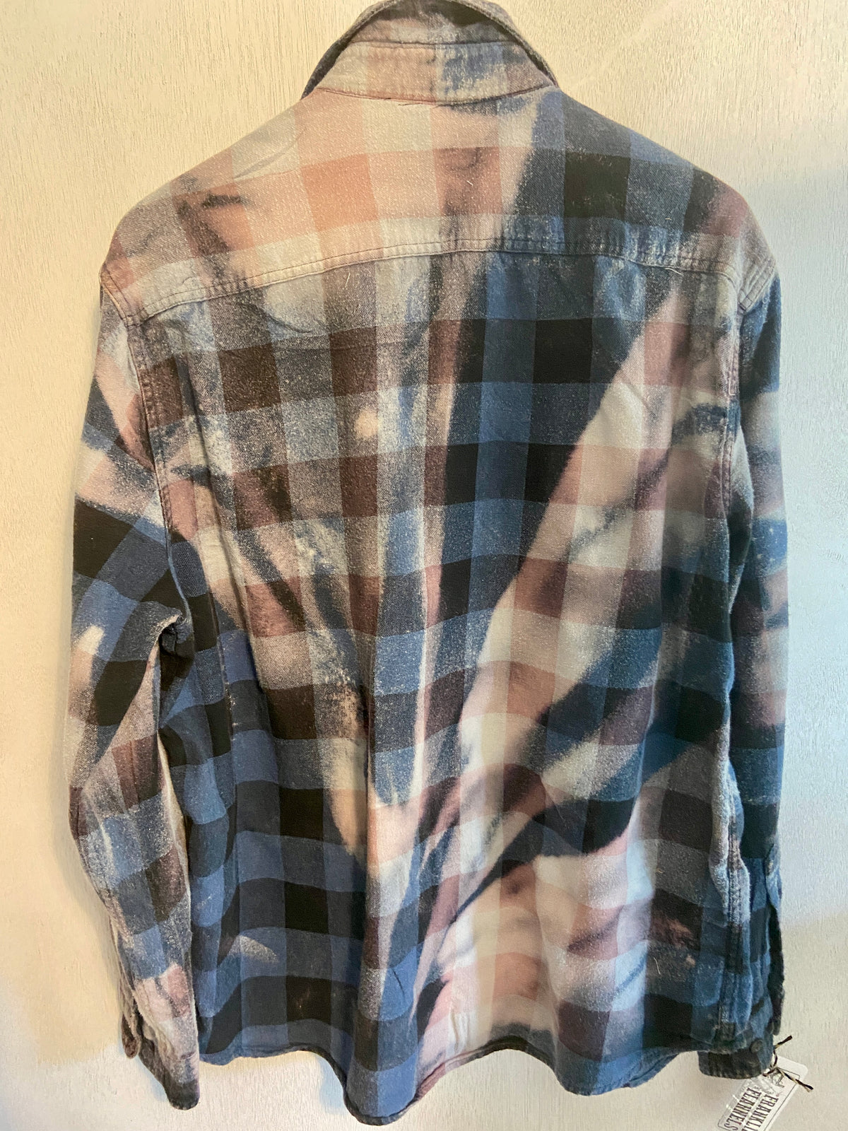 Vintage Navy Blue, Dusty Rose and Grey Flannel Size XL