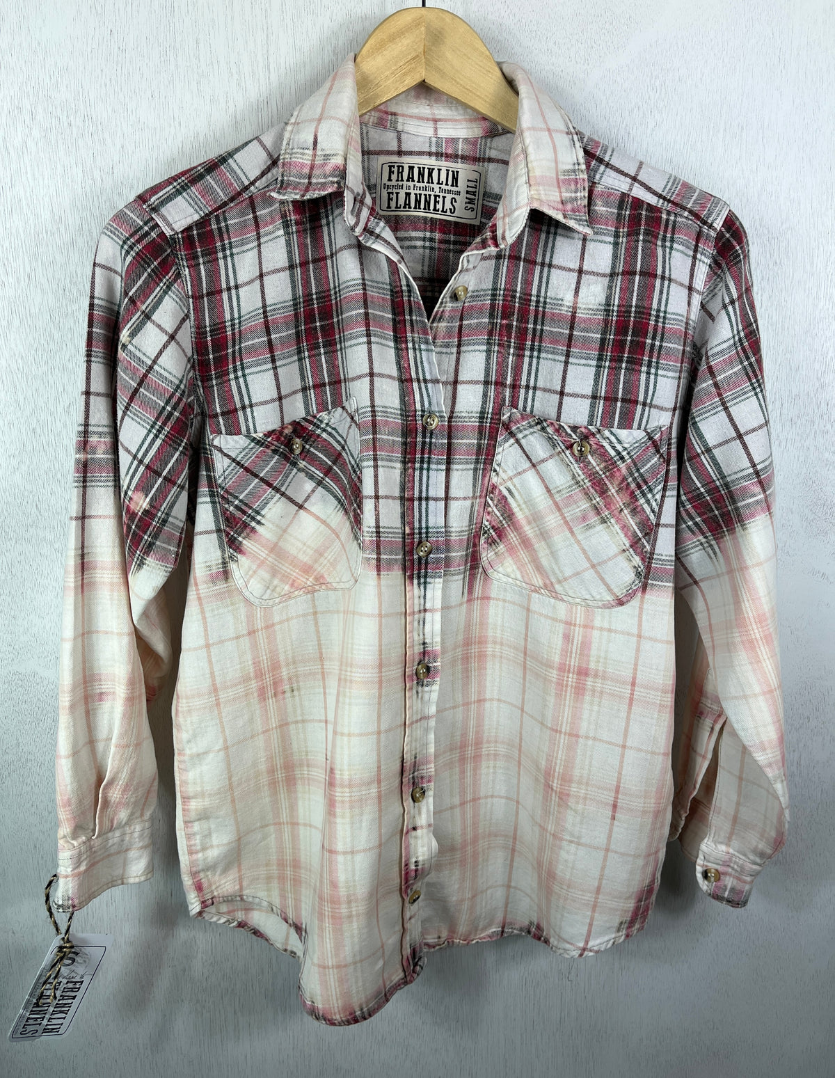Vintage Red, Green White and Pink Flannel Size Small