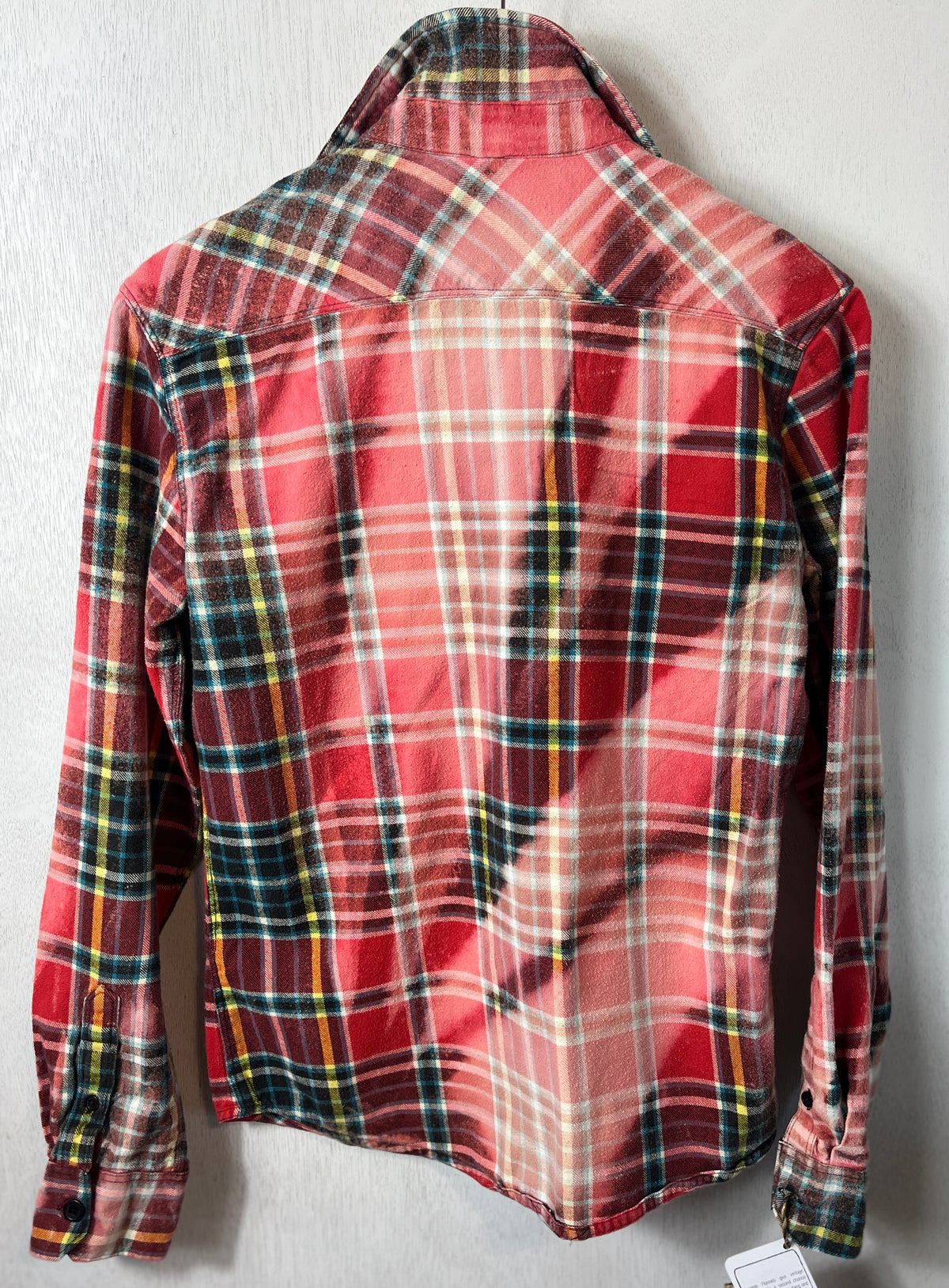 Vintage Pink, Red, White and Black Flannel Size Small