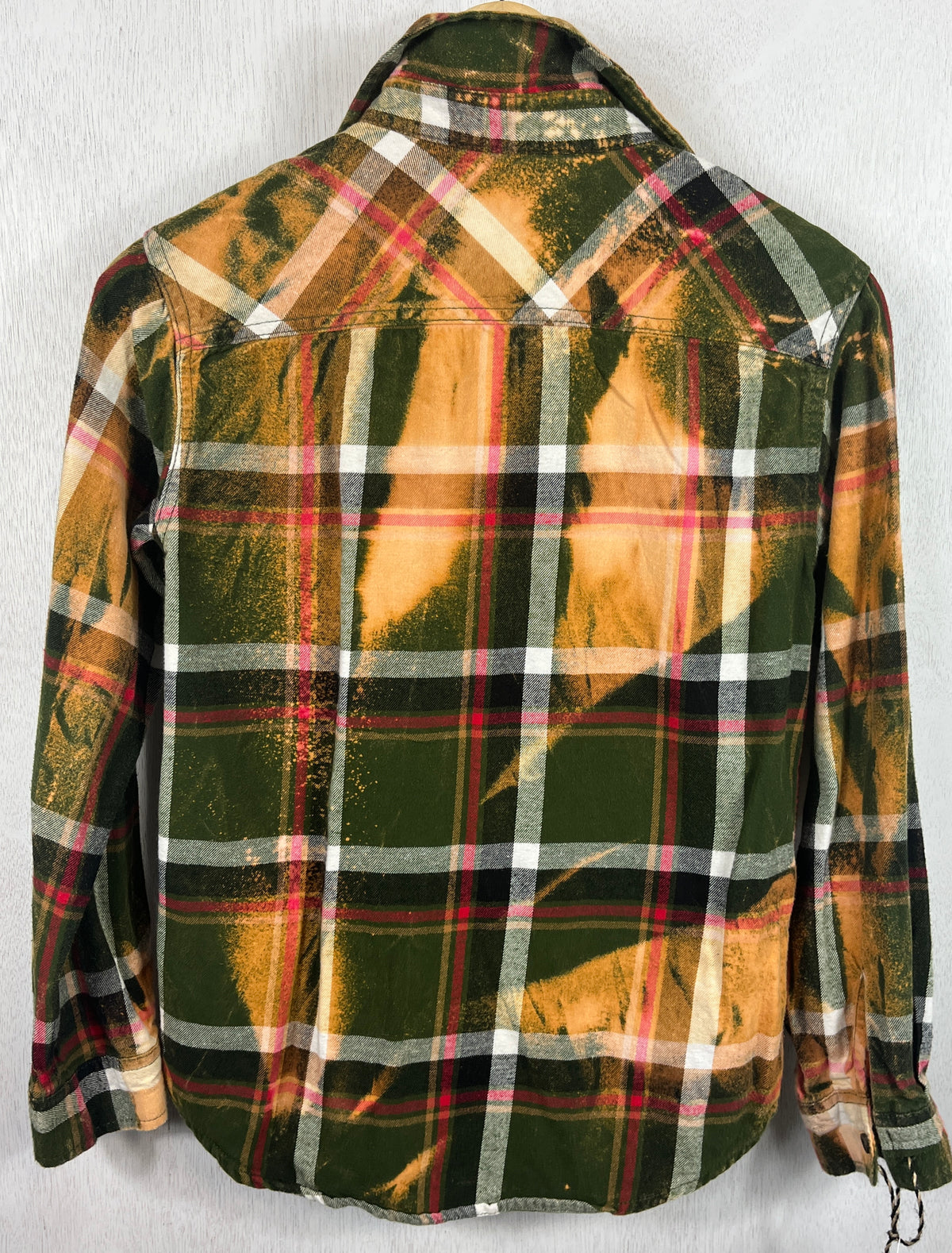 Vintage Green, Gold, Red and White Flannel Size Small