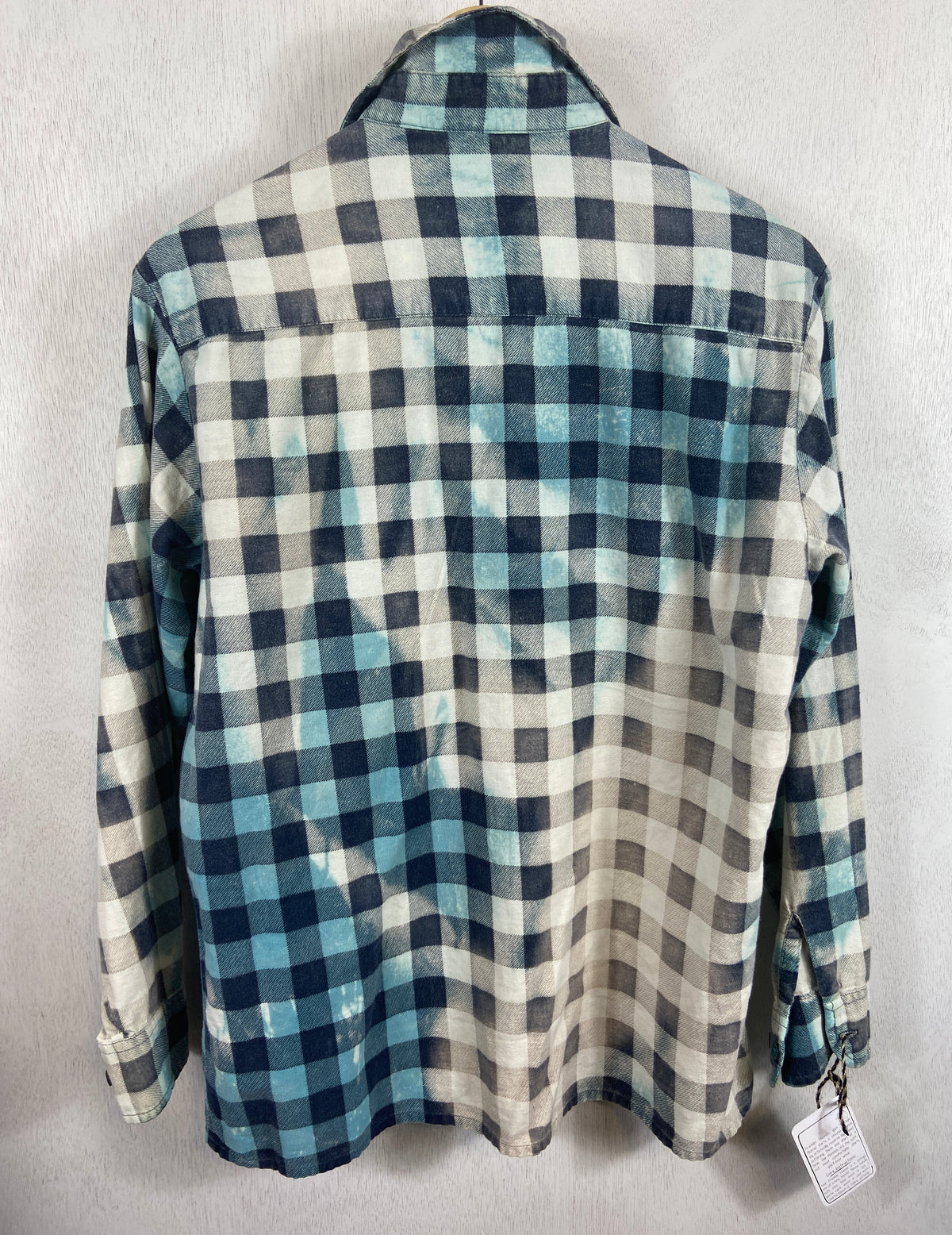 Vintage Retro Turquoise, Navy and Cream Flannel Size Medium
