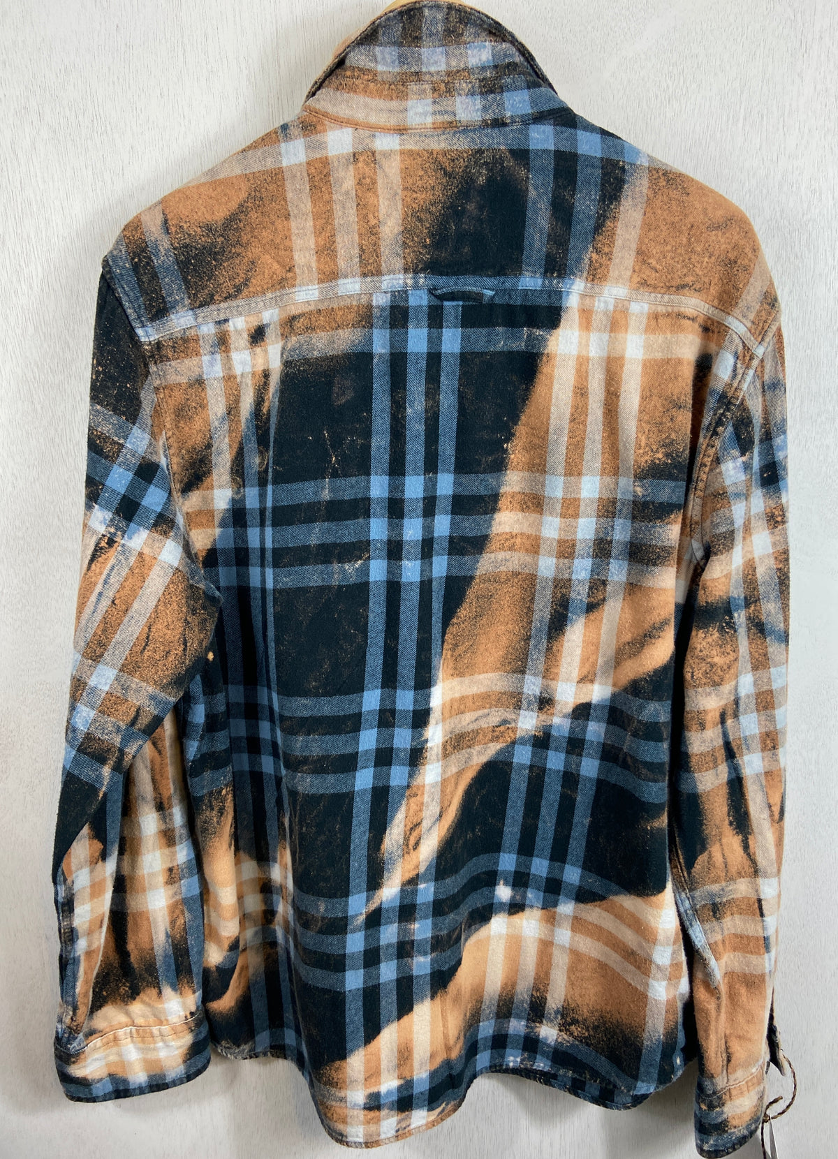 Vintage Navy Blue, White and Rust Flannel Size XL