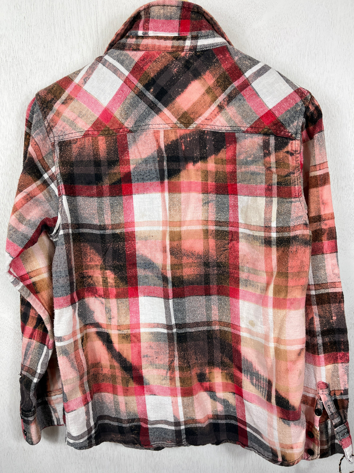 Vintage Pink, Black, Red and White Flannel Size Small