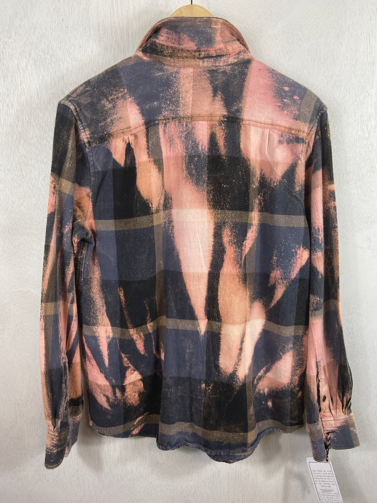 Vintage Navy Blue, Pink and Grey Flannel Size Small