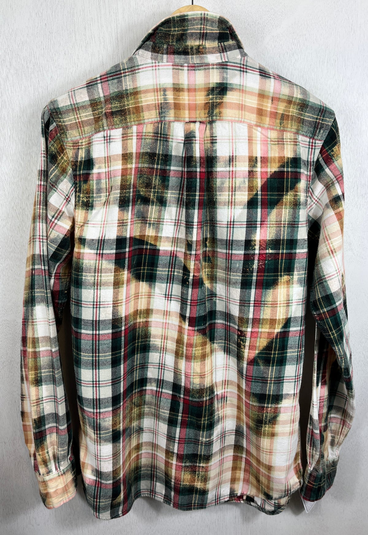 Vintage Green, Red, White and Rust Flannel Size Medium