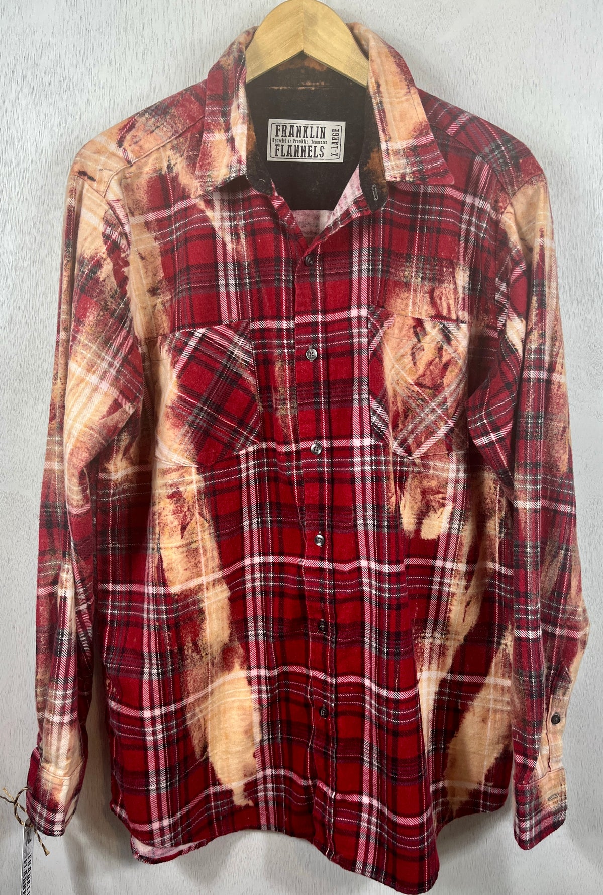 Vintage Red, Gold, Black and White Flannel Size XL