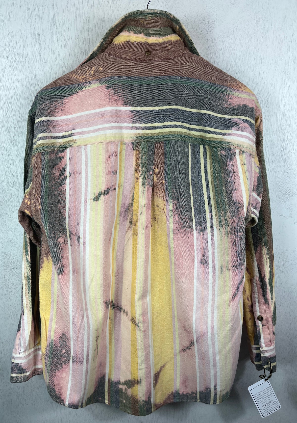 Vintage Sage, Pink, Yellow and Rose Flannel Size Large