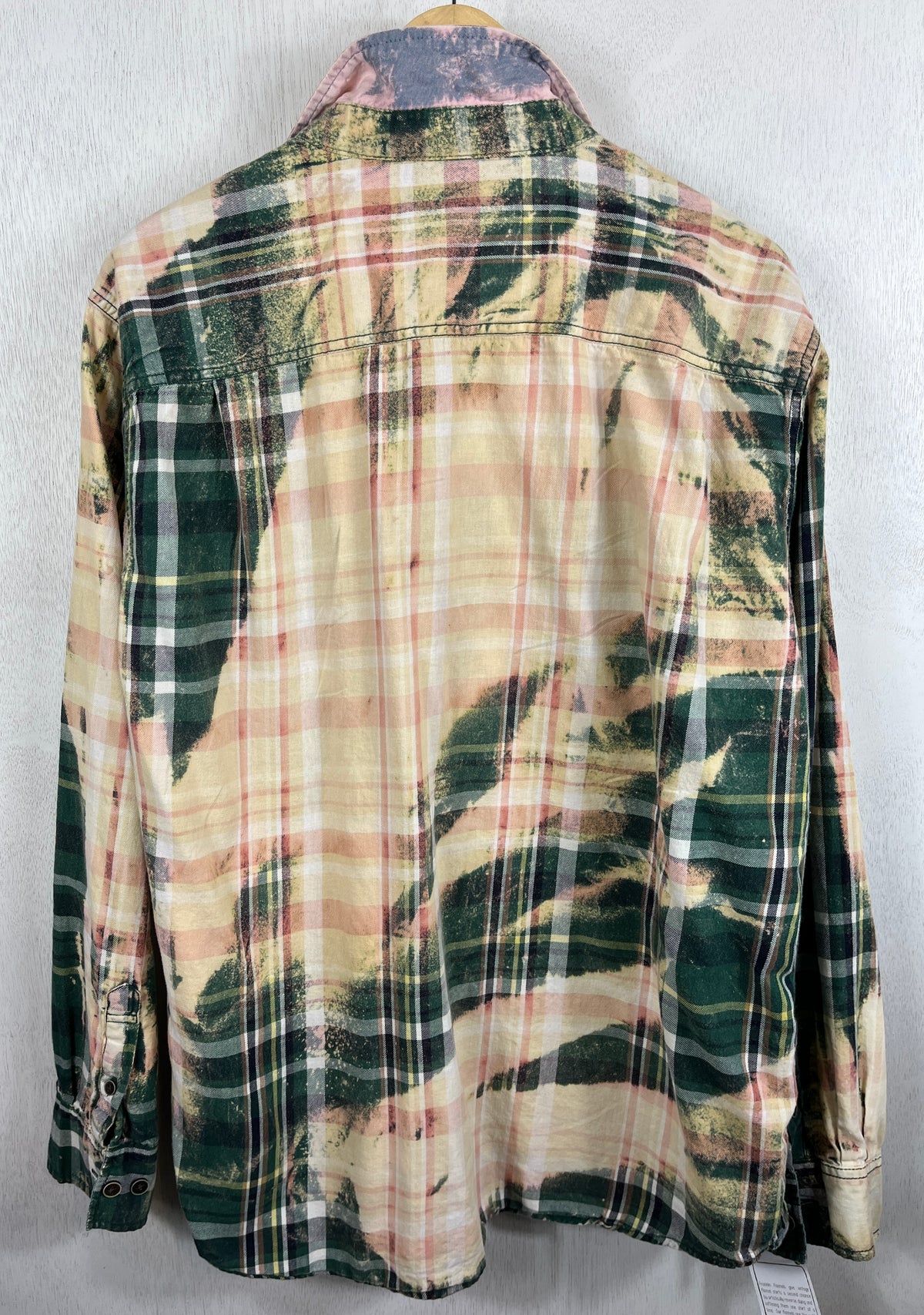 Vintage Green, Light Yellow and Pink Cotton Size Large