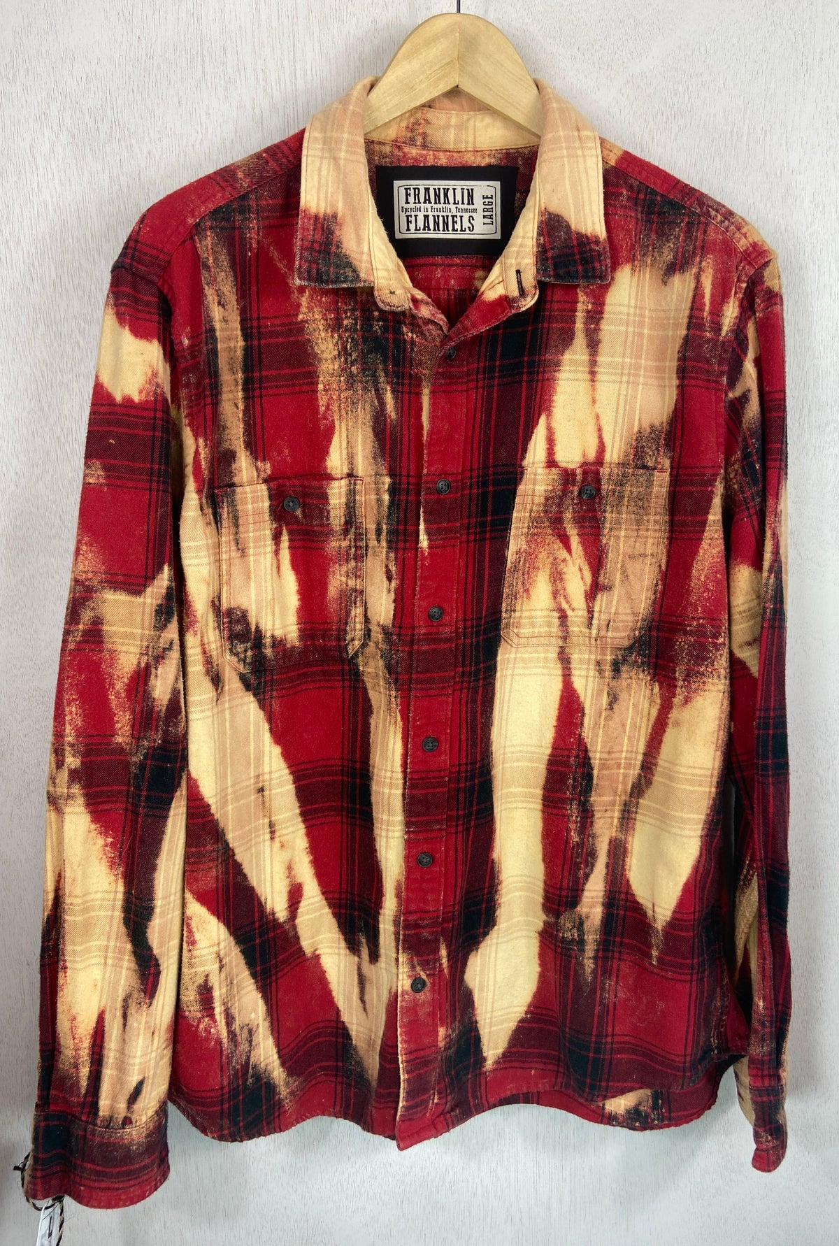 Vintage Red, Black and Gold Flannel Size Large