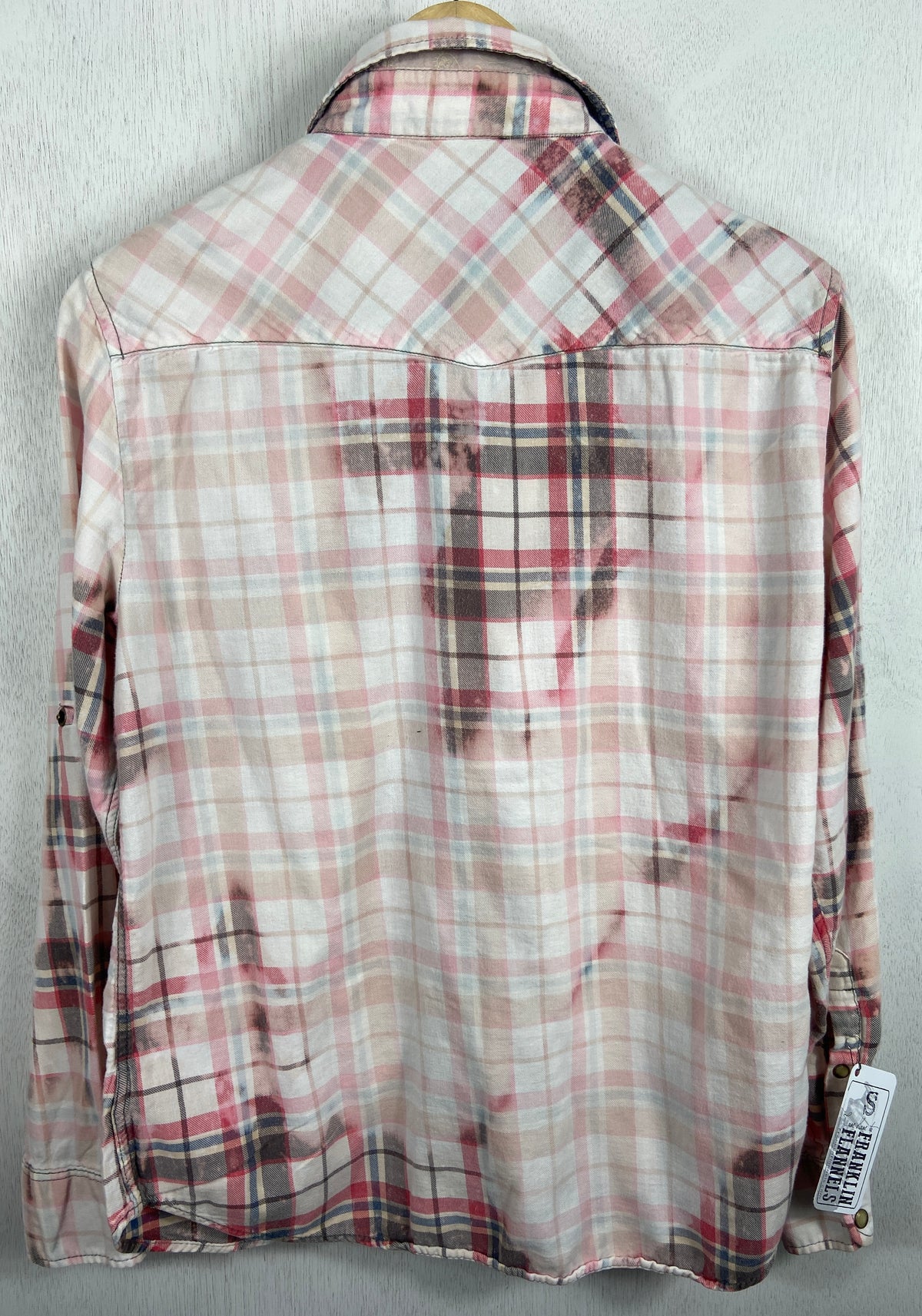 Vintage Western Style Pink, Grey and White Lightweight Cotton Size Small