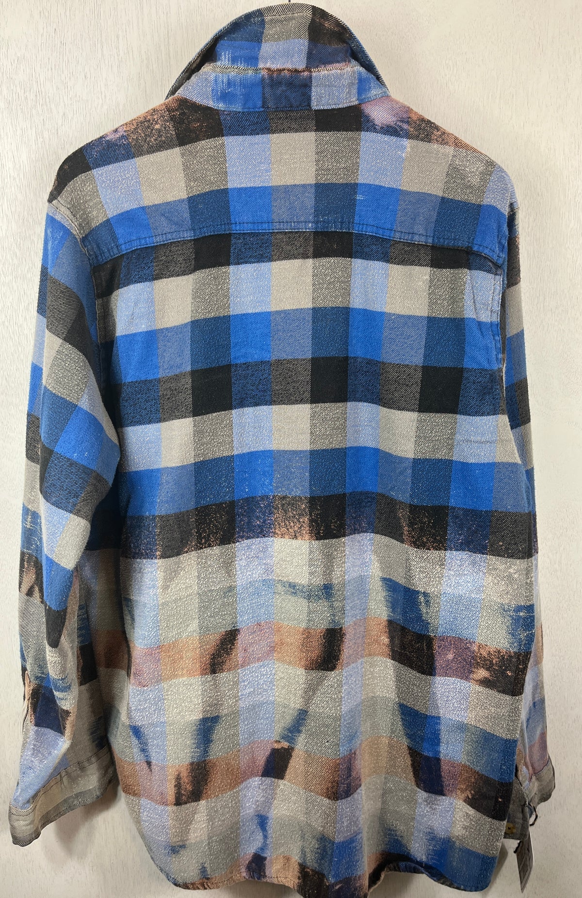 Vintage Royal Blue, Black and Grey Flannel Size XL