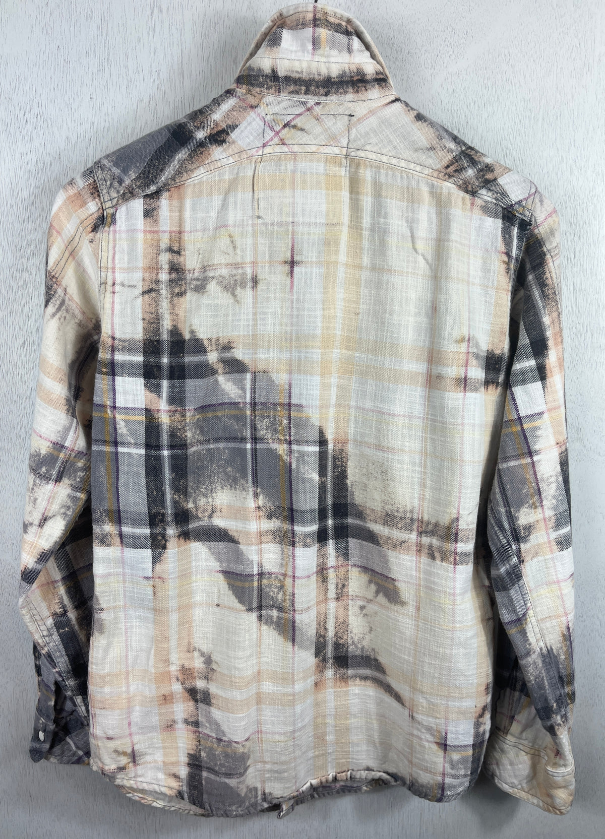 Vintage Western Style Cream and Grey Flannel Size Small