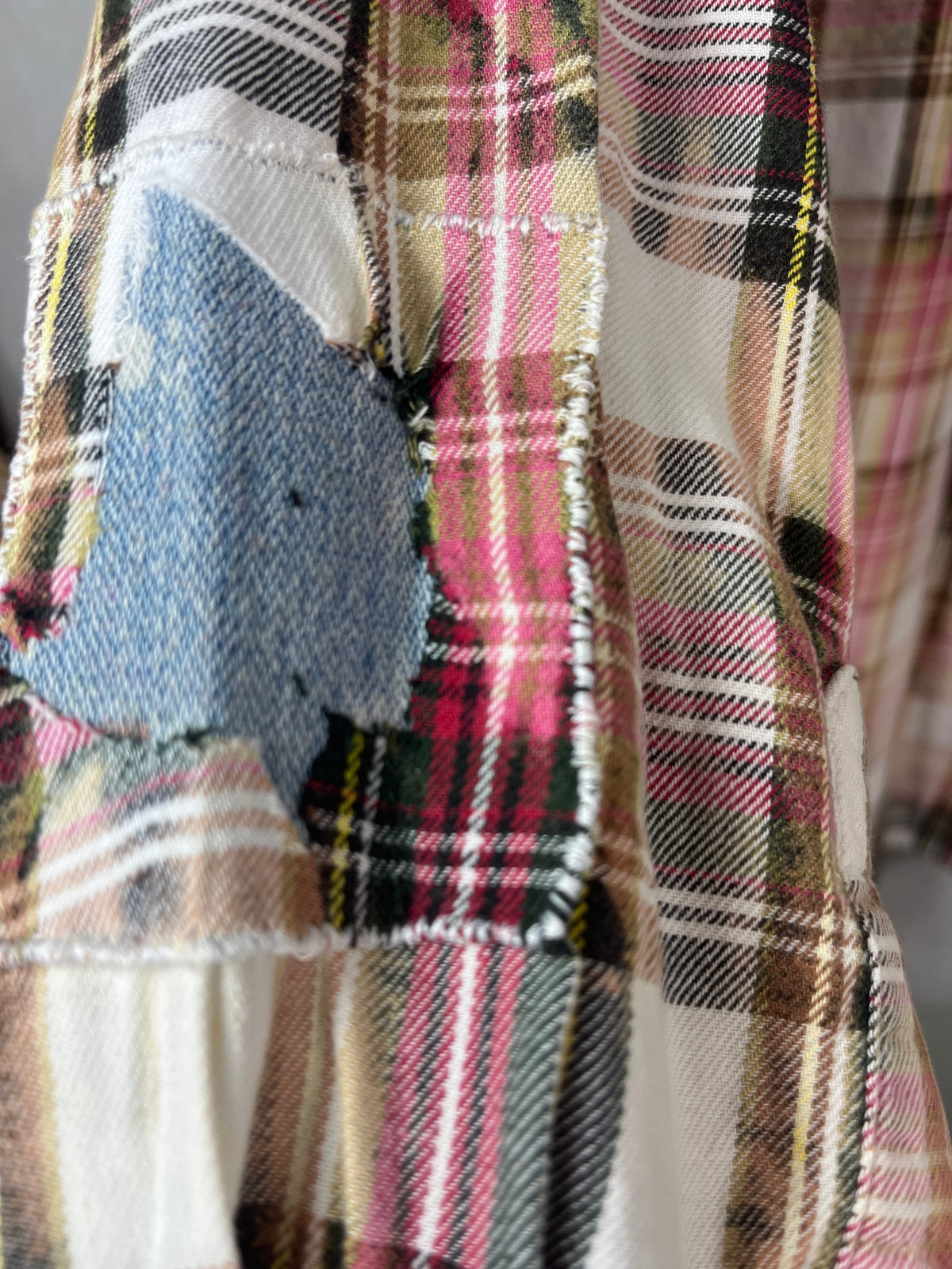 Vintage Red, Pink, Peach and Black Flannel Size Medium