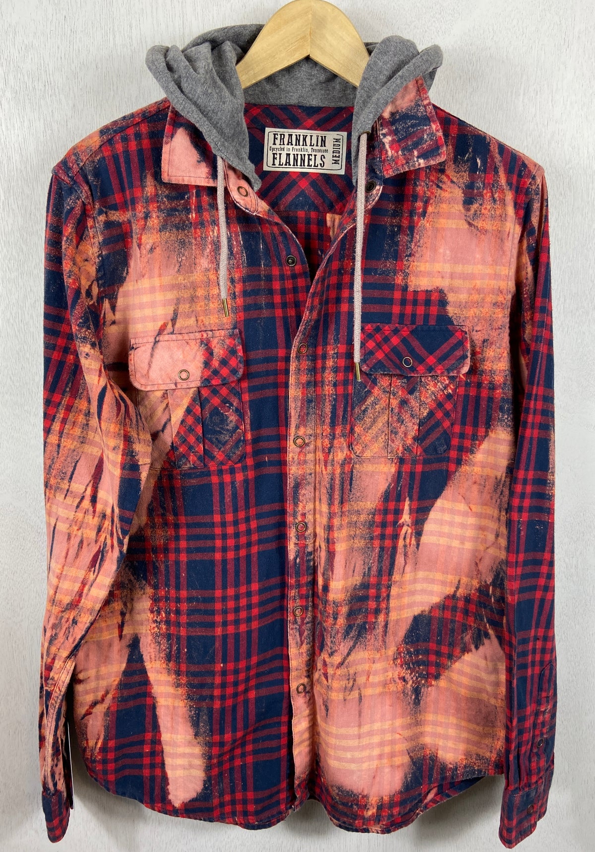 Franklin Flannels vintage distressed flannel hoodie